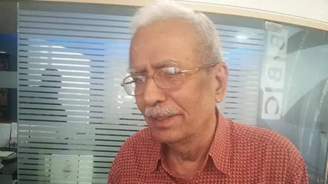 31 डिसेंबर 2013 रोजी बीबीसी स्टुडिओमध्ये विनोद कुमार शुक्ल