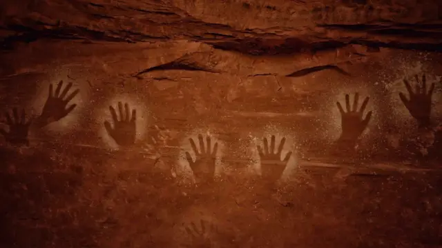 Empreintes de mains d'Anasazi, États-Unis.