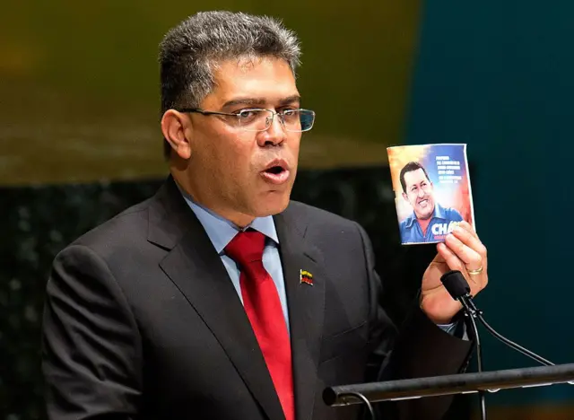 Jaua durante un discurso en la ONU en 2013.