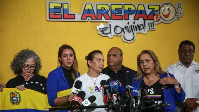 Activistas en El Arepazo en Doral