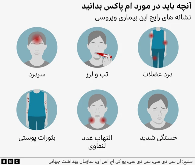 تصویرسازی از علائم ابتلاء به ام‌پاکس