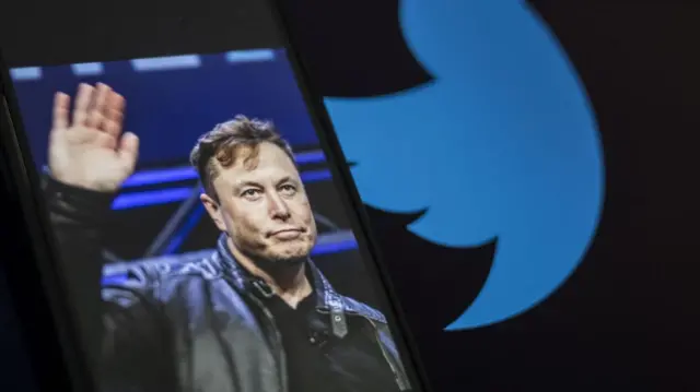Elon Musk ve Twitter logosu