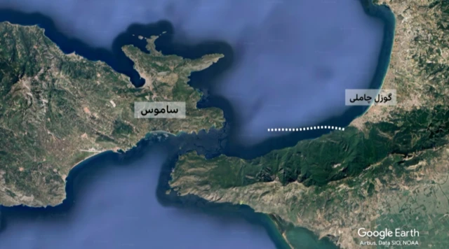 گرافیکی از نقشه گوزل چاملی و ساموس