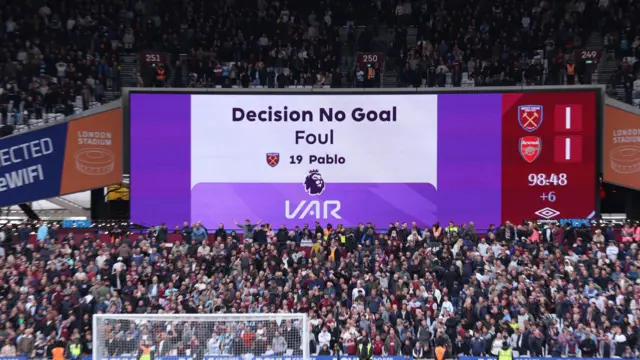 Big screen showing no goal