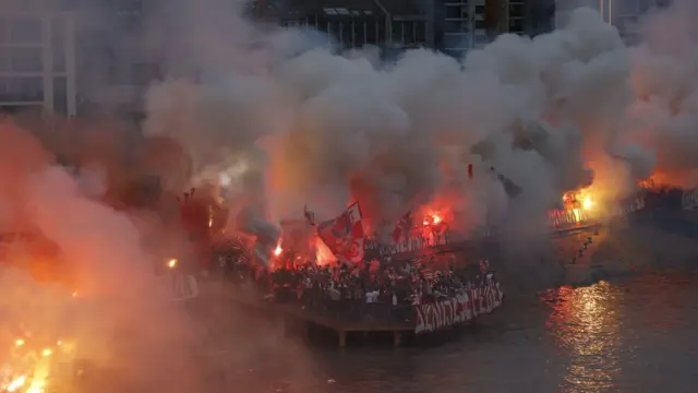 Crvena zvezda, proslava titule, navijači Zvezde, Delije