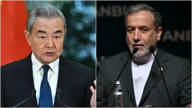 चीनचे परराष्ट्र मंत्री वांग यी आणि इराणचे परराष्ट्र मंत्री अब्बास अराघची