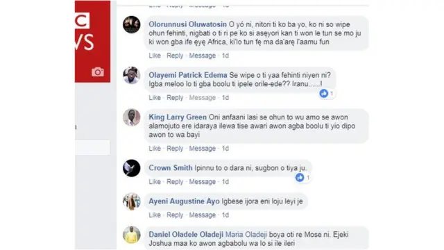 facebook/ bbc news Yoruba