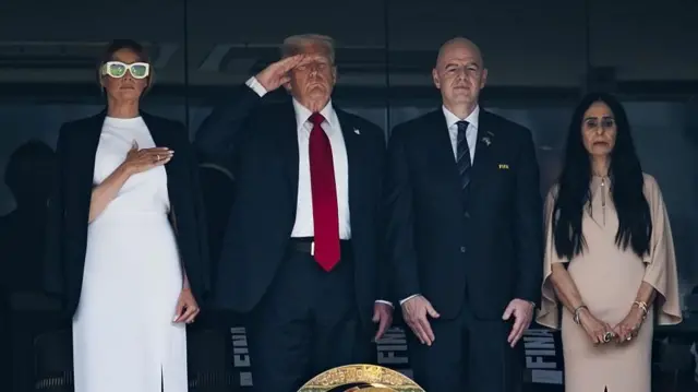 ملانیا ترامپ در فینال جام باشگاههای جهان فیفا در نیویورک در ماه ژوئیه شرکت کرد