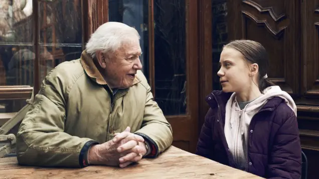 Грета Тунберг с Дэвидом Аттенборо