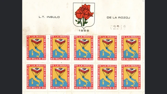 Rose Island postage stamps