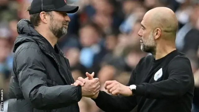 Jurgen Klopp of Liverpool and Man ciry Pep Guardiola
