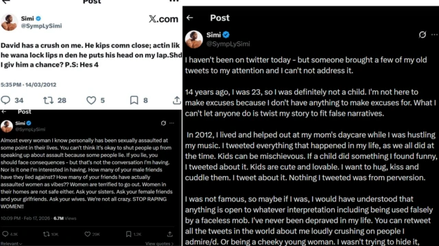 Foto of Simi wetin Simi bin post on X