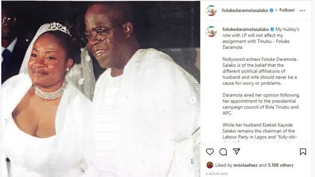 Àwòrán ohun tí Foluke fi sórí Instagram rẹ̀