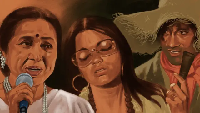 आशा भोंसले और जीनत अमान.