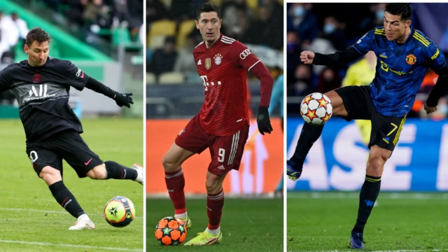 Lionel Messi, Lewandoski and Ronaldo