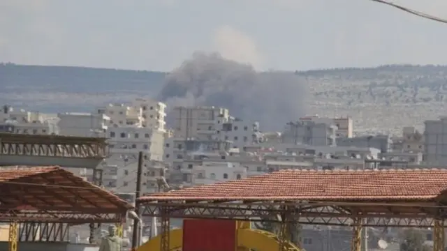 القصف التركي على حي الأشرفية في مدينة عفرين المكتظة بالسكان في 13 مارس/آذار 2018