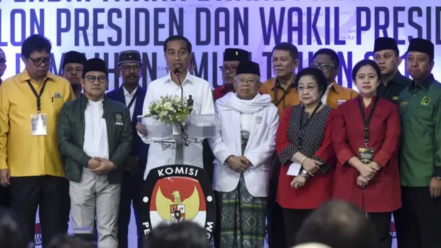 Jokowi dan tim partai pendukung