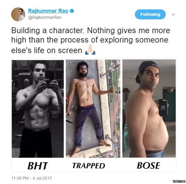 राजकुमार राव, फिल्म, किरदार, लुक, वजन, मनोरंजन, सोशल मीडिया