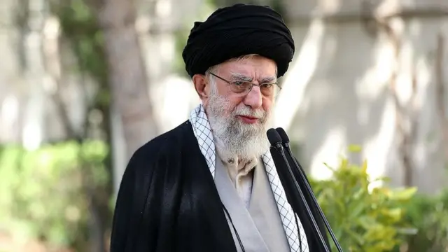 Iranian Supreme Leader Ali Khamenei speaks during Tree Planting Day in Tehran on 6 March, 2023