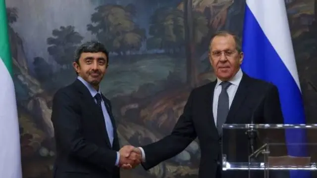 रूस के विदेश मंत्री सर्गेई लावरोव और संयुक्त अरब अमीरात के विदेश मंत्री की इस फरवरी में मुलाकात हुई थी