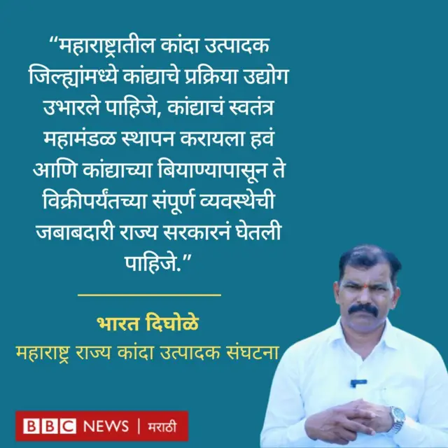 कांदा उत्पादकांच्या प्रमुख मागण्या