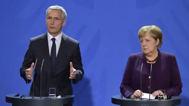 NATO Genel Sekreteri Jens Stoltenberg ve Almanya Başbakanı Angela Merkel Berlin Duvarı'nın yıkılışının 30. yıl dönümü vesilesi ile buluştu