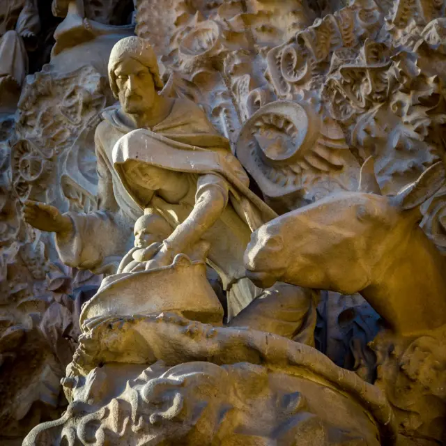 A Fachada da Natividade, obra de Gaudí dedicada ao nascimento de Jesus