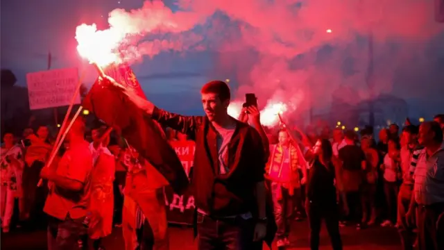 Pristalice makedonske opozicije protestvuju protiv promene imena