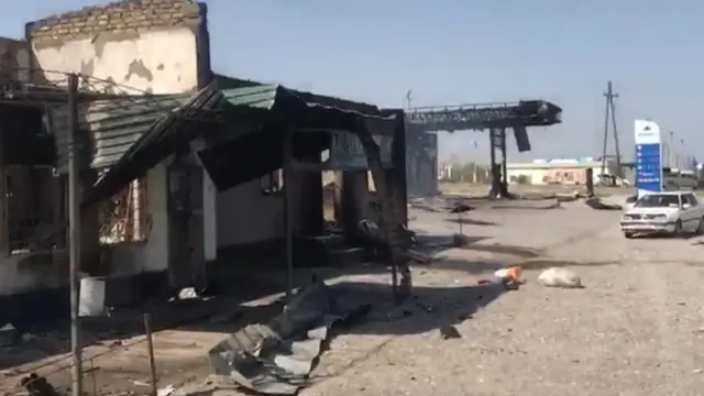 Жаңы-Жол айыл аймагындагы талкаланган имараттар