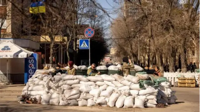 কিয়েভের কারছে ইউক্রেনীয় সেনাদের অবস্থান।
