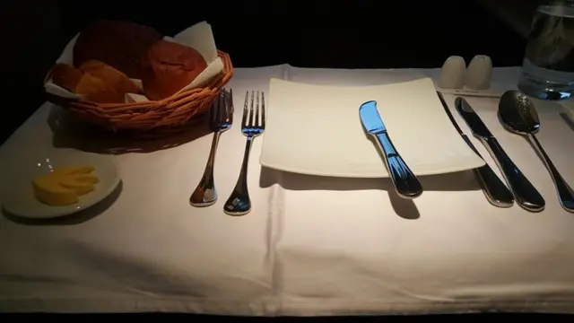 Comida de primer clase en un avión