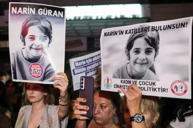 Narin Güran cinayetini protesto için Ankara'da düzenlenen bir gösteri