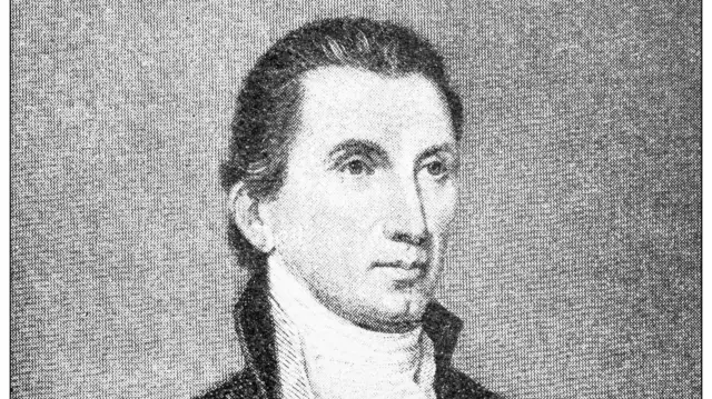 Desenho de James Monroe de perfil