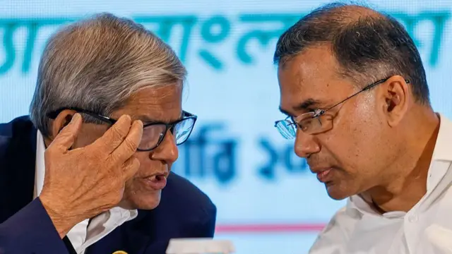 স্থানীয় সরকারমন্ত্রী মির্জা ফখরুল ইসলাম আলমগীর এবং প্রধানমন্ত্রী তারেক রহমান 