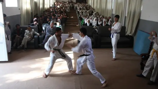 نمایش کاراته از سوی گروه کاراته مجتمع جامعه مدنی بدخشان