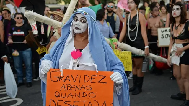 Marcha contra el aborto en Brasil, 2013.