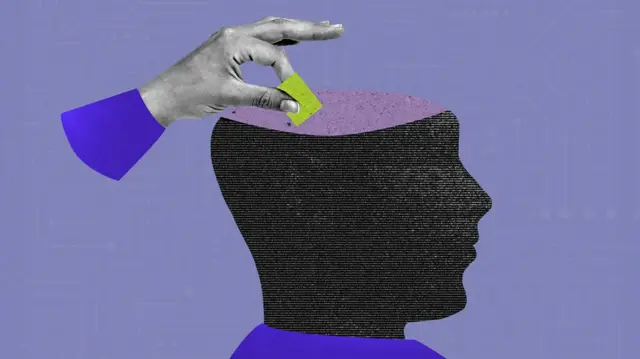Ilustração mostra uma peça sendo inserida em cabeça