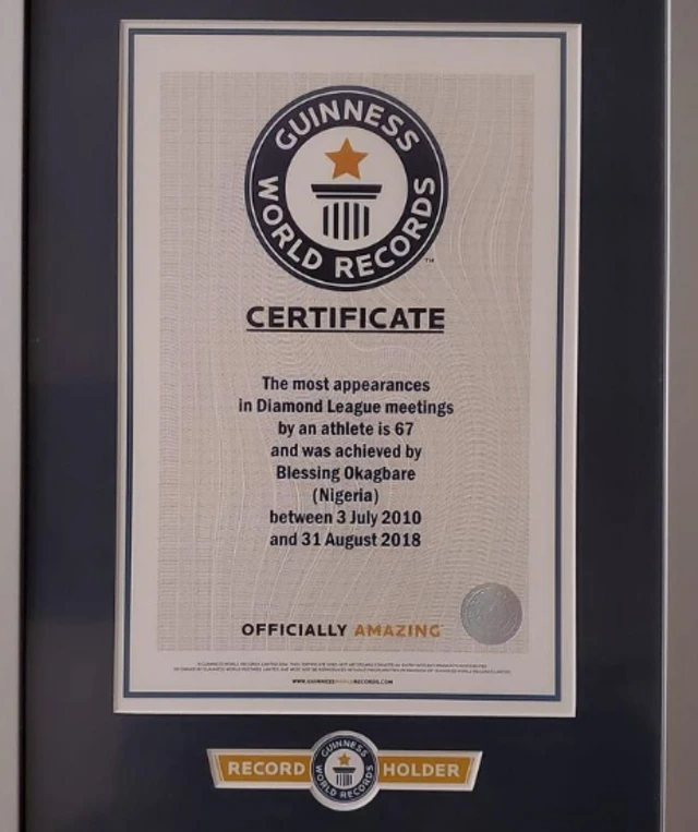 Blessing Okagbare Guinness World Record: