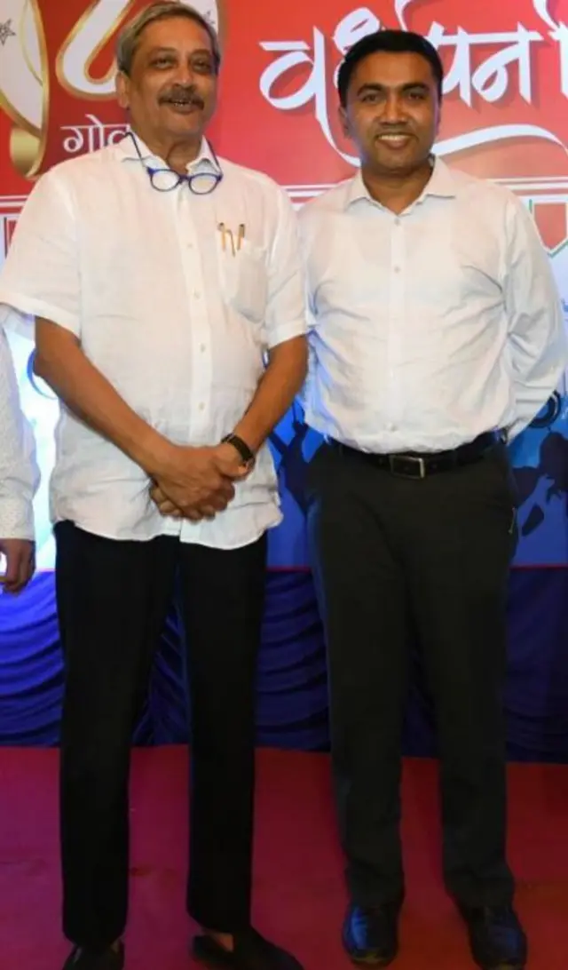 मनोहर पर्रिकर के साथ प्रमोद सावंत