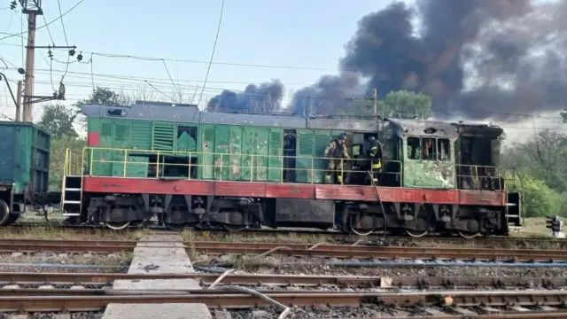 Пошкоджений локомотив