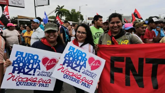 Seguidores de Ortega en Managua.