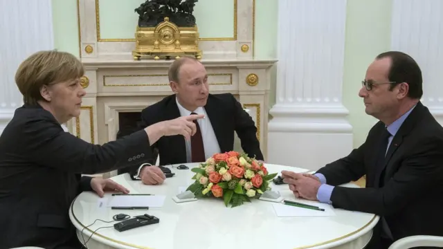 Меркель, Путин и Олланд