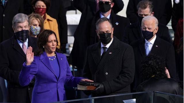 Kamala Harris takes oath as US vice president