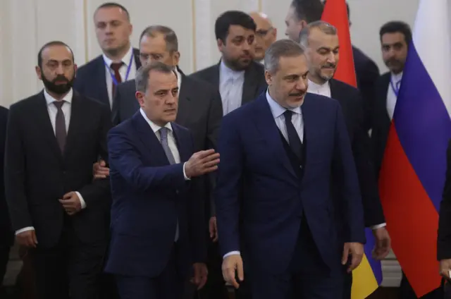 Azerbaycan Dışişleri Bakanı Ceyhuj Bayramov ve Dışişleri Bakanı Hakan Fidan