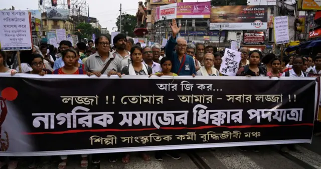 Civil society protests in Kolkata against the rape and murder of a doctor at RG Kar Medical College