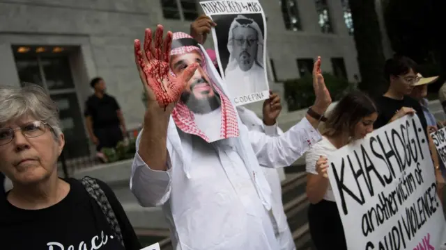 مظاهرة قبل بضعة أشهر أمام القنصلية السعودية في اسطنبول