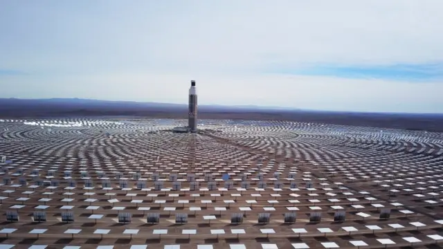 Planta de energía termosolar en Chile.