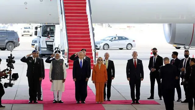 भारतीय प्रधानमंत्री का इसराइल में जोरदार स्वागत हुआ