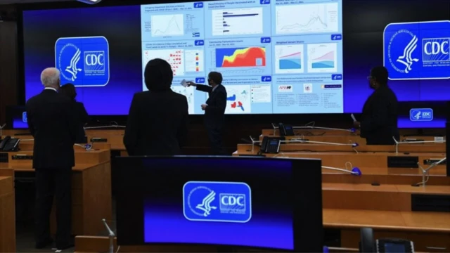 Screens and graphs at the labs headquarters