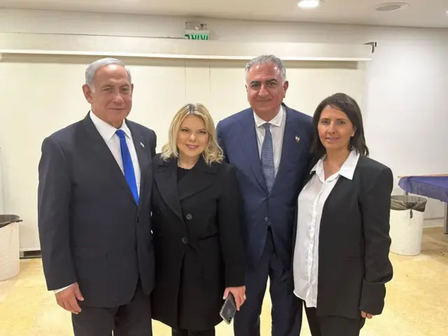 Rıza Pehlevi eşi Yasmine Pehlevi, Netanyahu ve eşi 